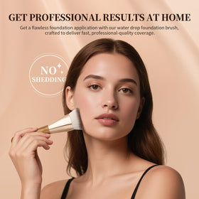 DUcare brush blending cream on cheek for smooth, streak-free finish