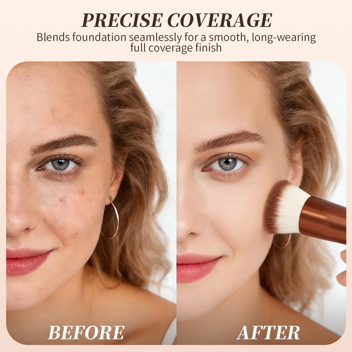 DUcare brush with liquid foundation palette demonstrating multi-formula use