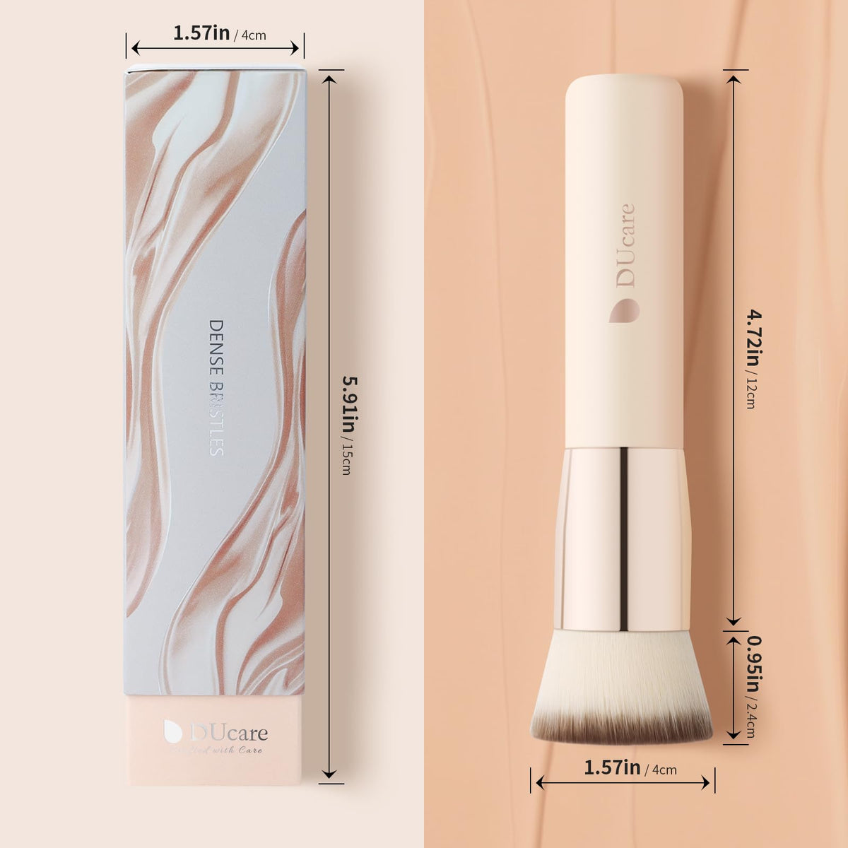 DUcare brushing powder across skin demonstrating soft finish