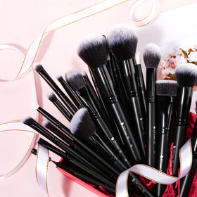 DUcare full brush set laid out to show all 27 tools for versatile makeup routines