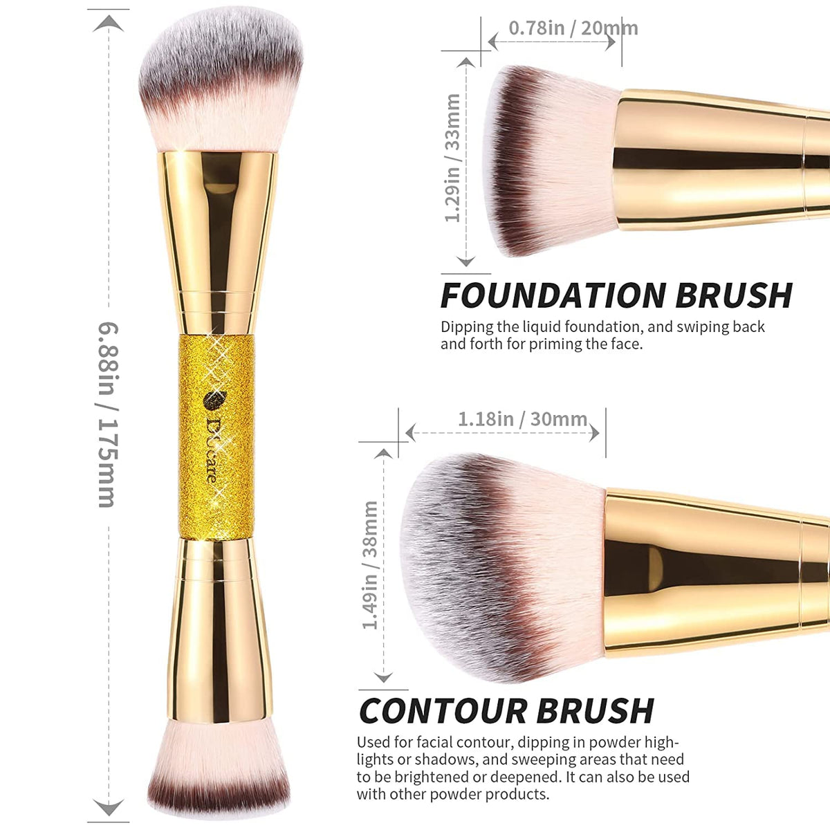 DUcare contour tapered head detail highlighting precision shaping benefit