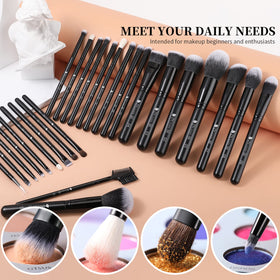 DUcare eye brush precision tip close-up enabling detailed liner and crease work