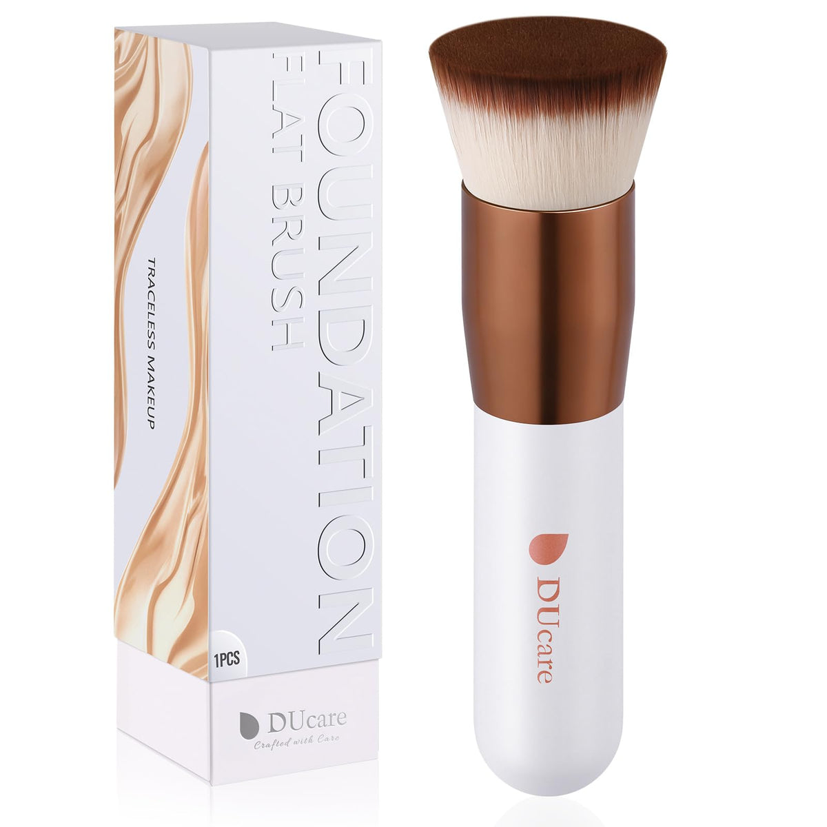 DUcare flat top kabuki brush front view showing shape and control