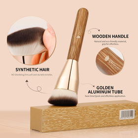 DUcare foundation brush held in hand showing true size and scale
