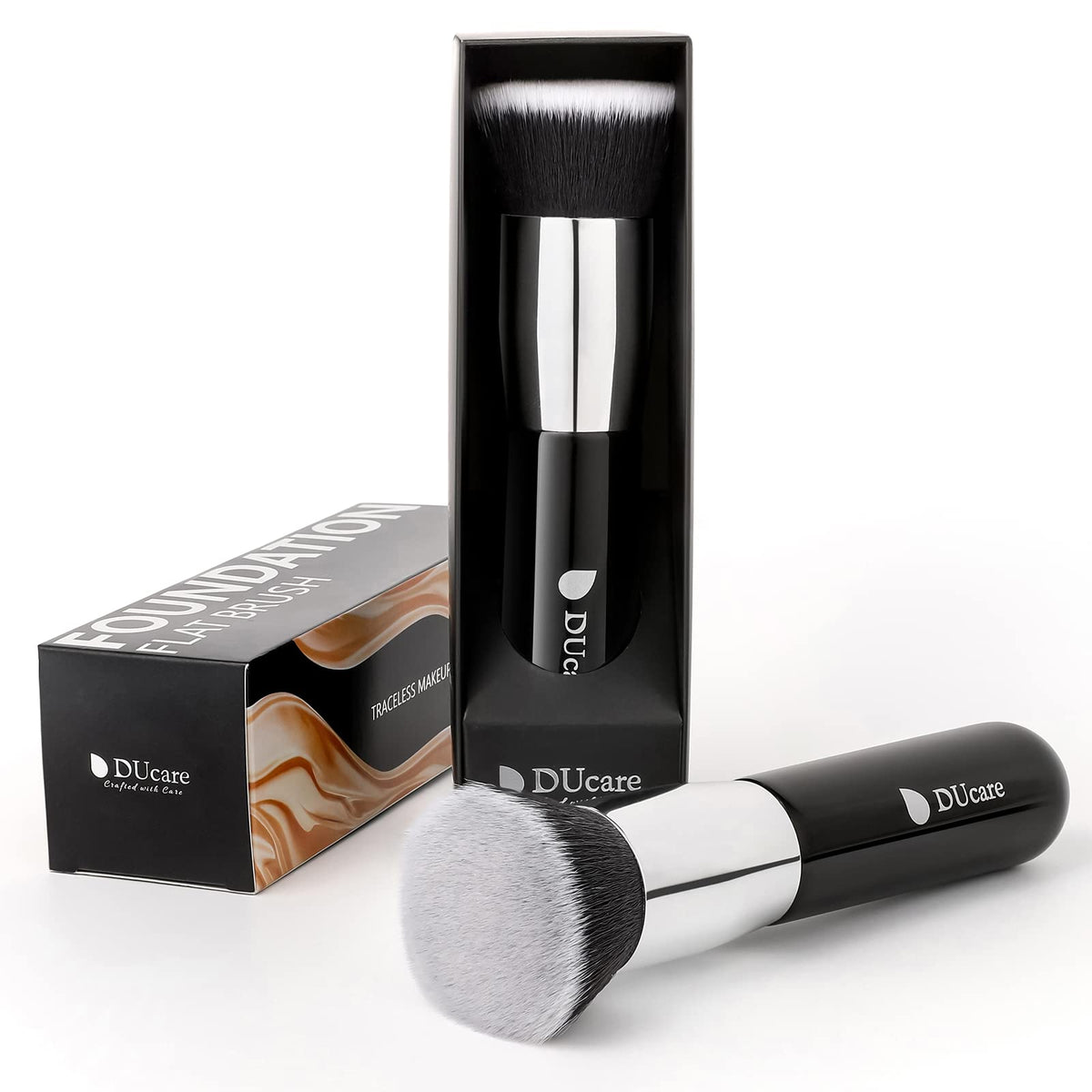 DUcare brush applying liquid foundation for seamless coverage