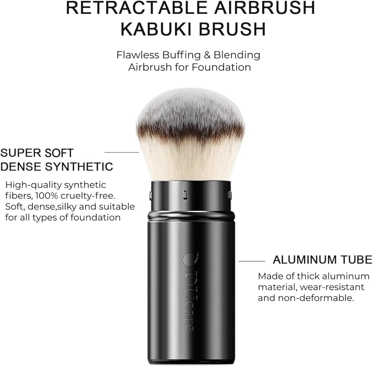 DUcare kabuki bristles closeup highlighting soft synthetic fibers for smooth blending