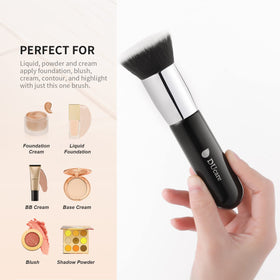 DUcare brush held in hand illustrating size and easy control