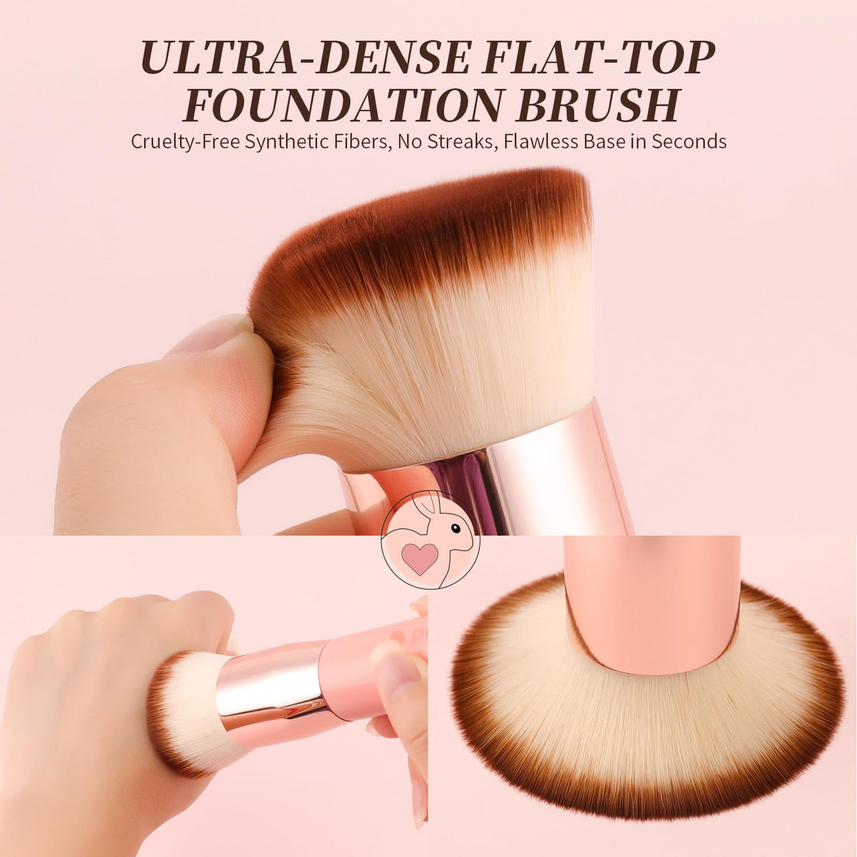 DUcare pink handle and reinforced ferrule detail for comfortable control