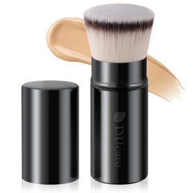 DUcare retractable brush front view showing compact travel-ready design and protection