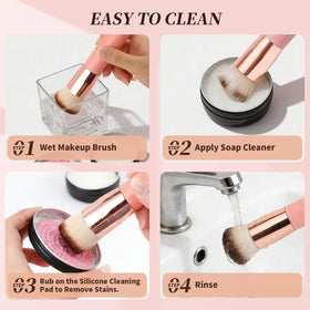 DUcare brush size comparison in hand illustrating compact travel-friendly scale