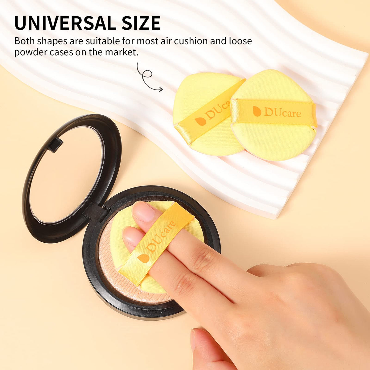 DUcare sponge expanded when wet to reduce product waste