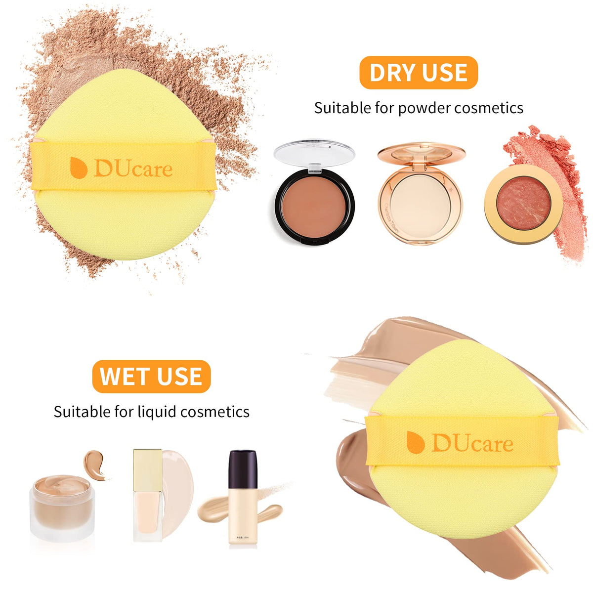 DUcare five makeup sponges set ready for precise application