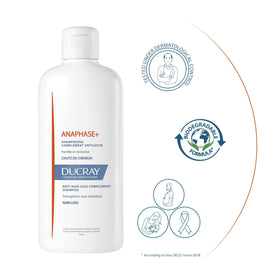 Ducray Anaphase+ being massaged into scalp demonstrating improved distribution
