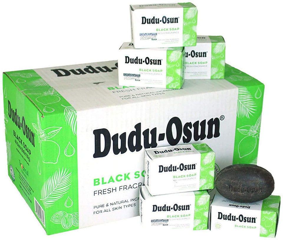 Dudu-Osun front packaging showing 24-count bulk convenience and authenticity