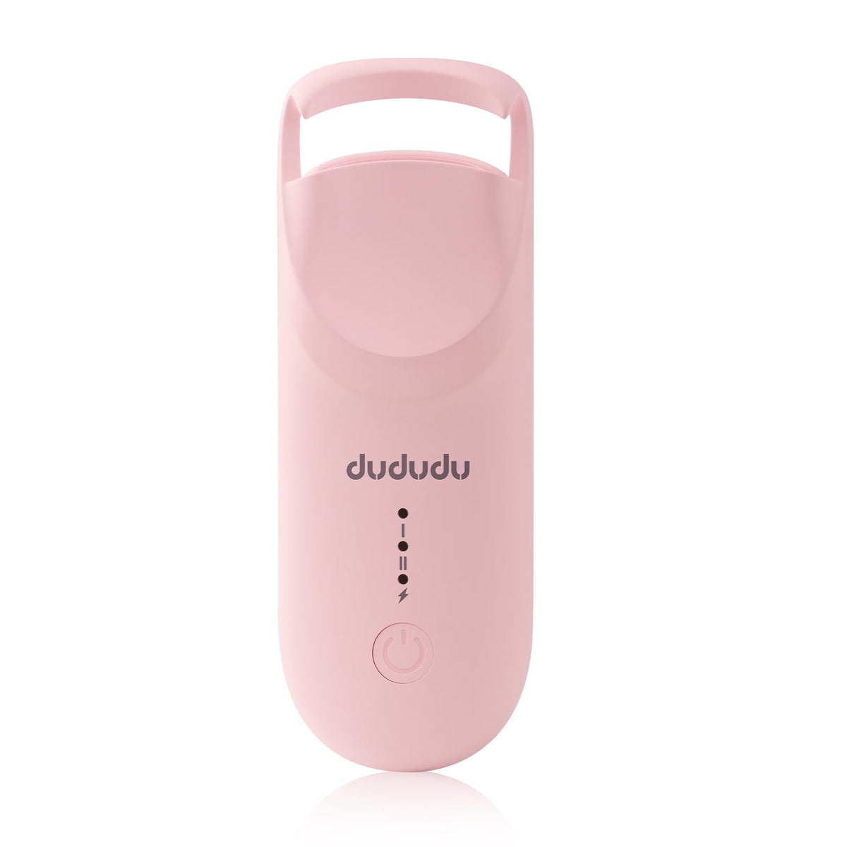 DUDUDU front view showing compact travel-ready curler and packaging benefit portability