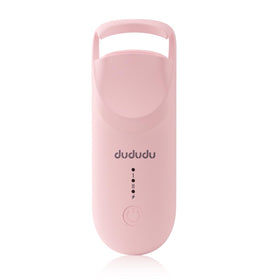 DUDUDU front view showing compact travel-ready curler and packaging benefit portability