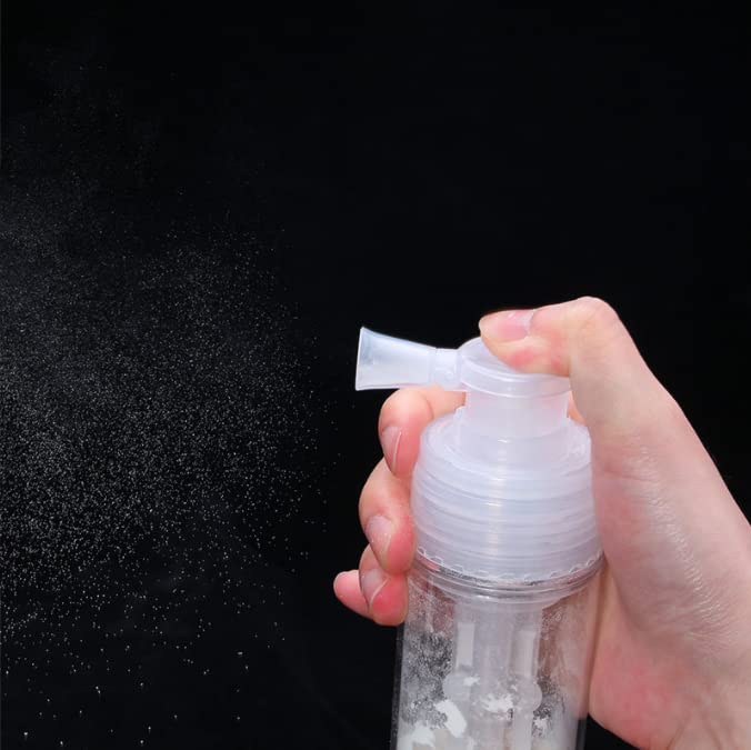 Duehut applicator in barber use showing quick powder touch-up convenience