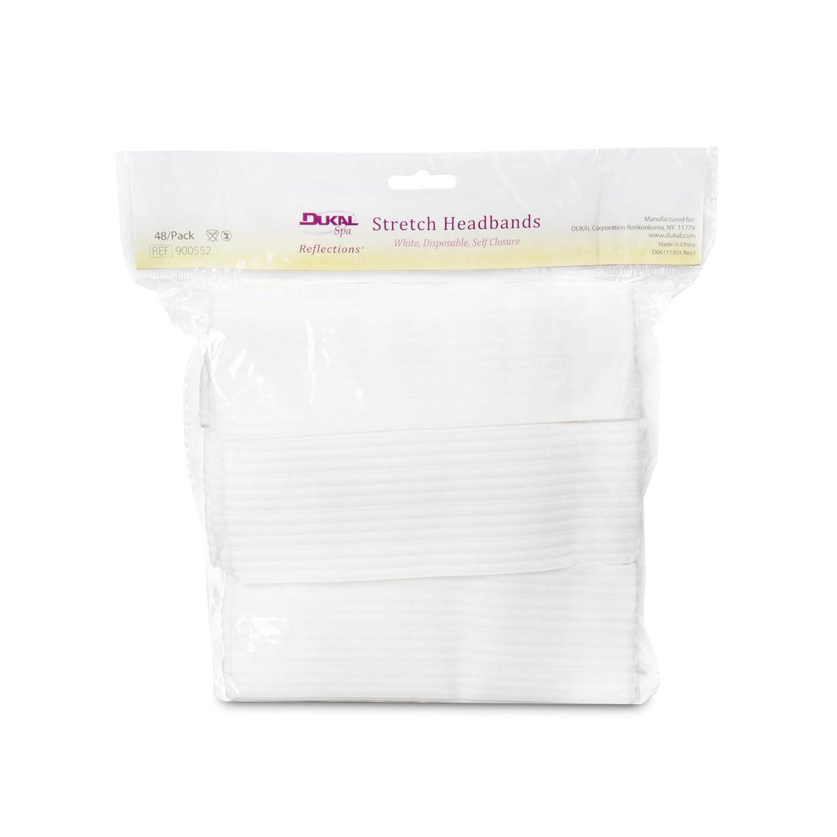 Dukal front packaging showing 48-count headbands, ideal for clinics
