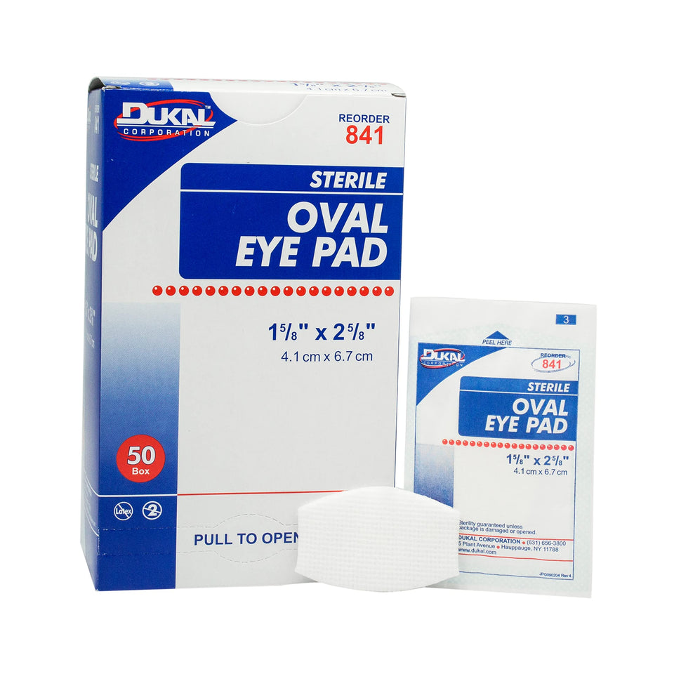 Dukal front packaging showing dispenser box and sterile individual pads for organized access