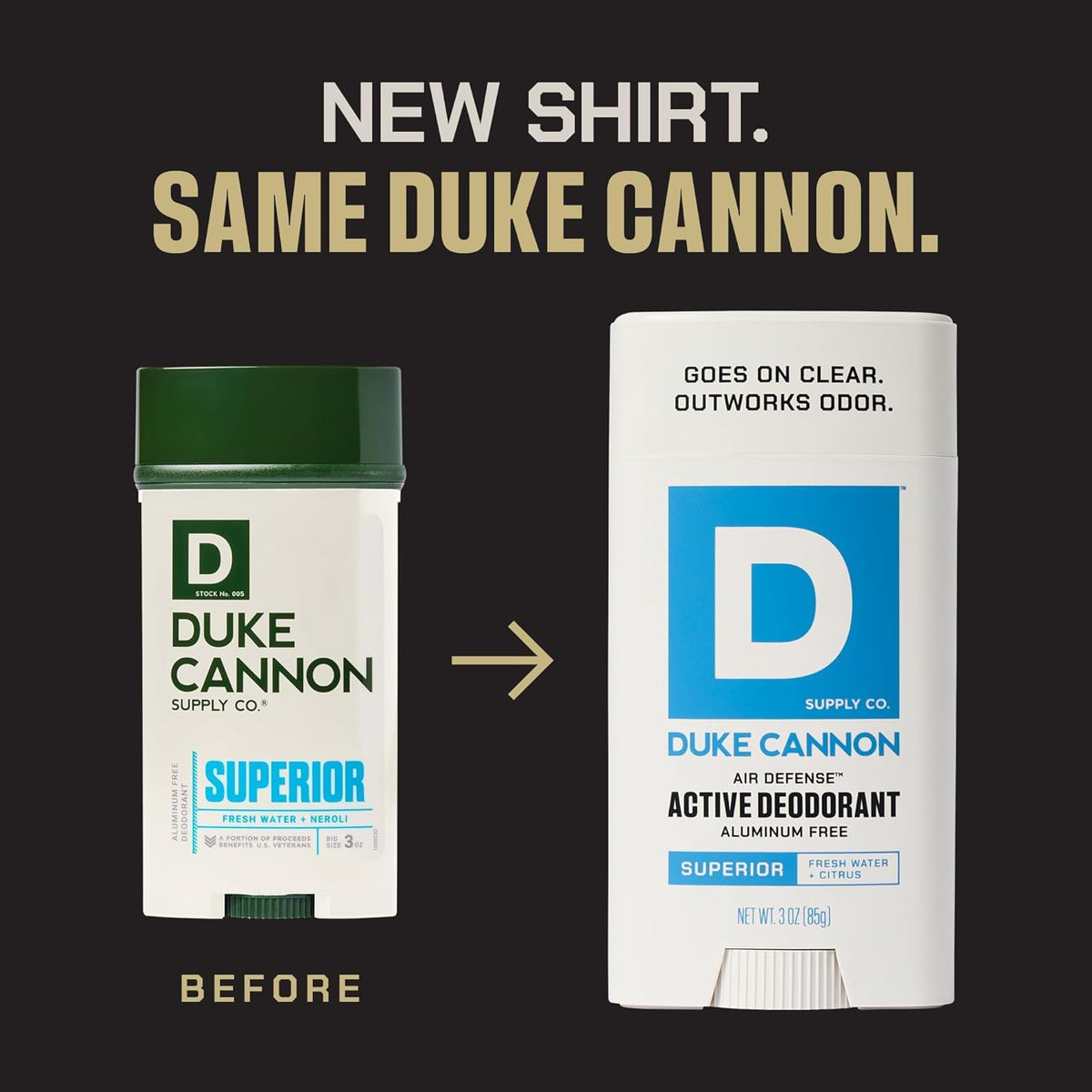 Duke Cannon 3 oz tube beside a ruler to show compact travel-friendly size