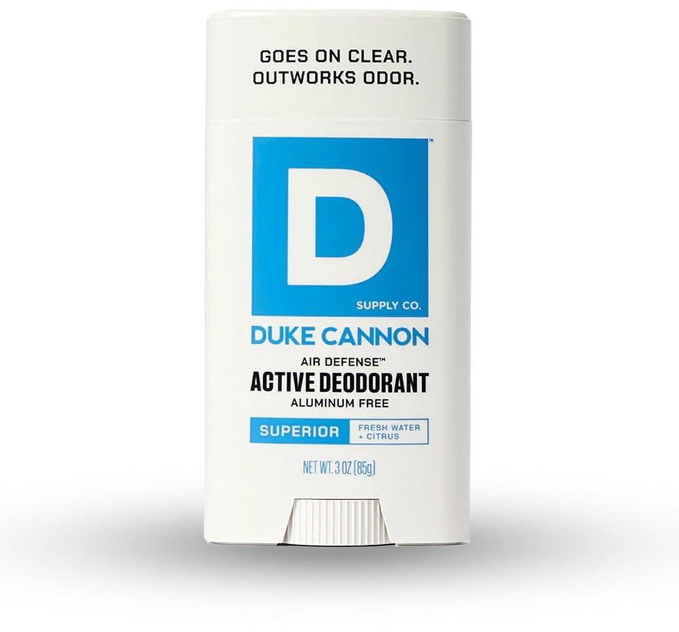 Duke Cannon front packaging showing product and branding for confident protection