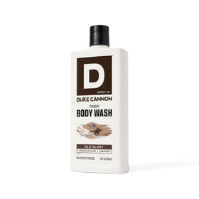 Duke Cannon applied to loofah illustrating effective exfoliation and lather