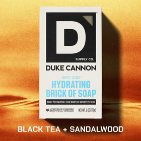 Duke Cannon side profile highlighting bar texture and easy-glide benefit