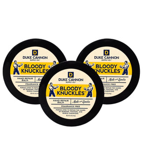 Duke Cannon front packaging shows unscented heavy-duty hand balm benefit: reliable repair