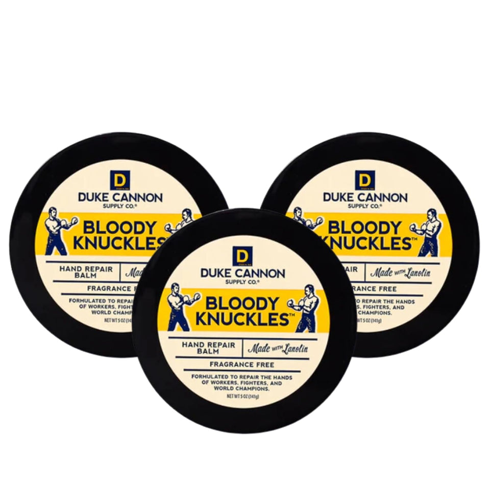 Duke Cannon front packaging shows unscented heavy-duty hand balm benefit: reliable repair
