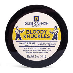Duke Cannon front tub view shows product readiness and durable packaging