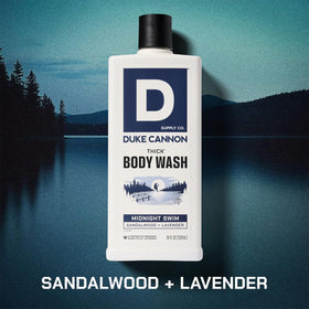 Duke Cannon bottle back label displaying ingredients and usage directions for buyer confidence