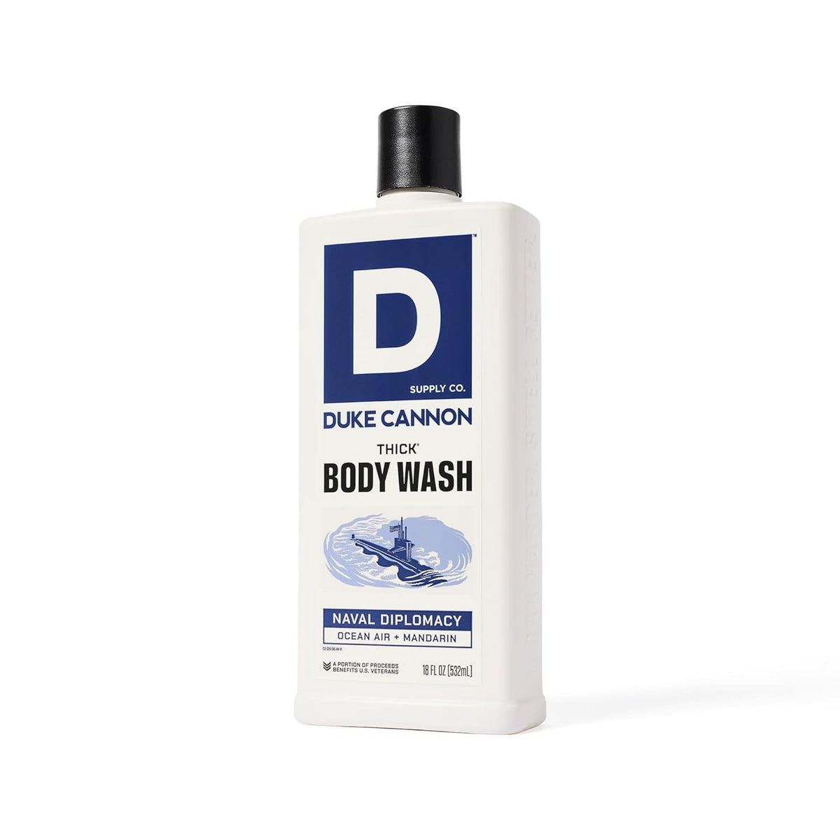 Duke Cannon bottle on bathroom shelf showing polished grooming routine look
