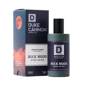 Duke Cannon front bottle shot showing clean apothecary design and masculine appeal