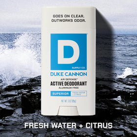 Duke Cannon clear glide texture on applicator illustrating smooth mess-free use
