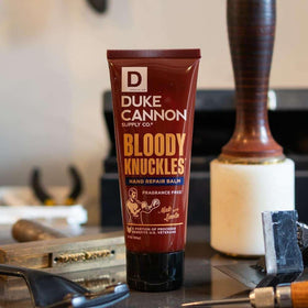 Duke Cannon close-up of balm texture highlighting lanolin hydration benefits