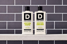 Duke Cannon with rosemary and arnica botanicals showcasing soothing extracts