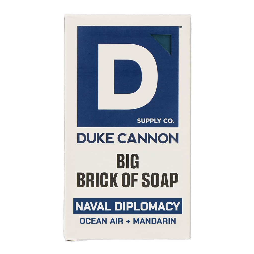 Duke Cannon front packaging showing bold logo and product name, conveys rugged value