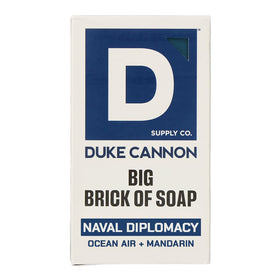 Duke Cannon front packaging showing bold logo and product name, conveys rugged value