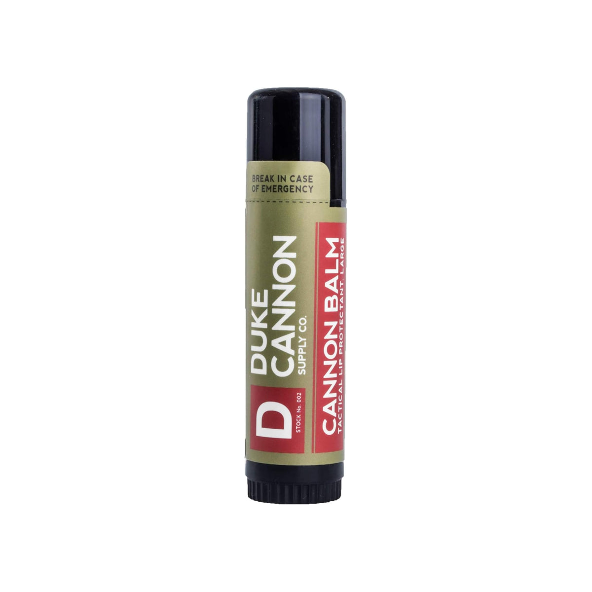 Duke Cannon front packaging showing bold tube and mint label for quick identification