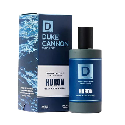 Duke Cannon front bottle showing clean apothecary design and rugged appeal