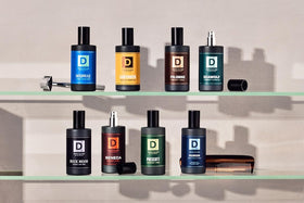 Duke Cannon bottle styled on dresser to show everyday grooming integration