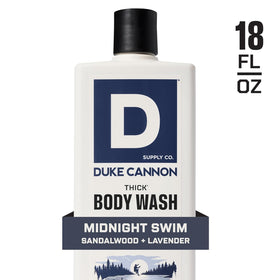 Duke Cannon bottle in shower in use showing ease of application and control
