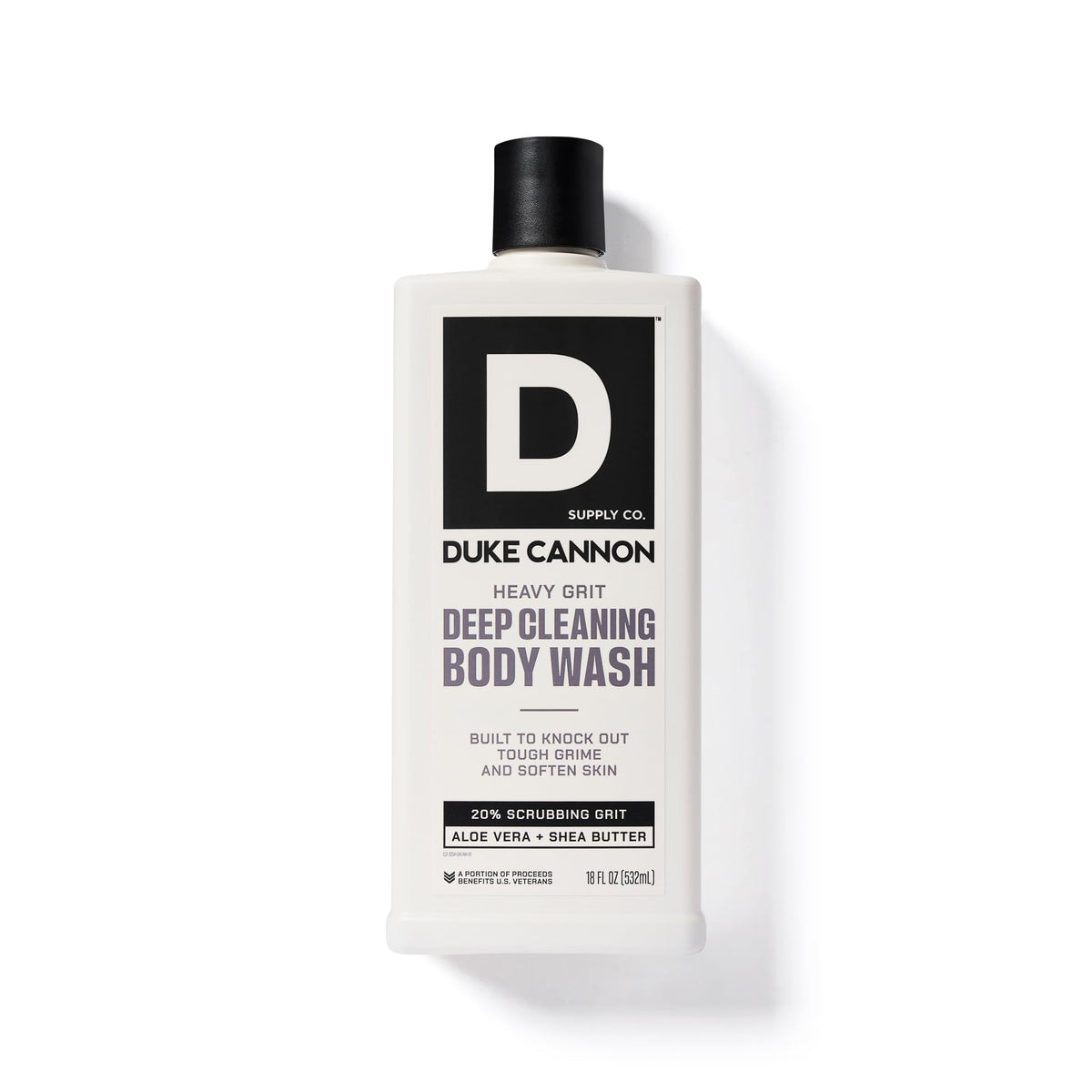 Duke Cannon in-shower use with water showing quick rinse benefit