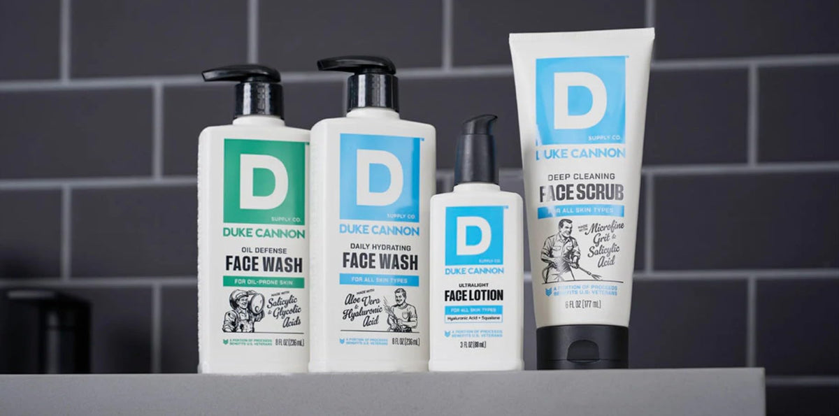 Duke Cannon in-use morning routine moisturizing face after shave for smooth comfort
