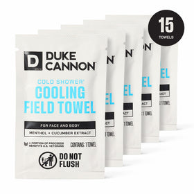 Duke Cannon ingredients label close-up highlighting aloe and botanical soothing