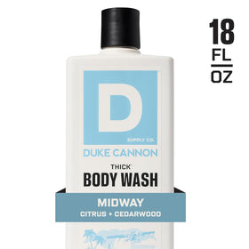 Duke Cannon lather on loofah producing rich suds for deep cleansing