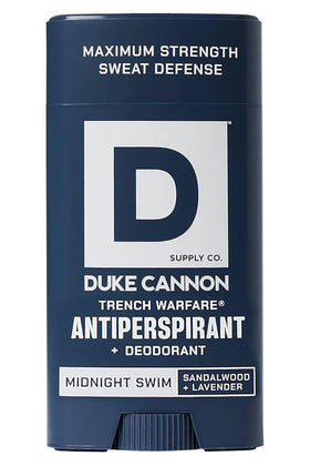 Duke Cannon front packaging showing 3 oz stick and bold label, conveying durable protection