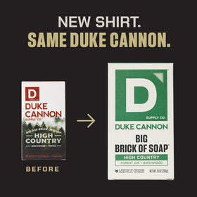 Duke Cannon Midnight Swim foamy lather demonstrating clean rinsing benefit