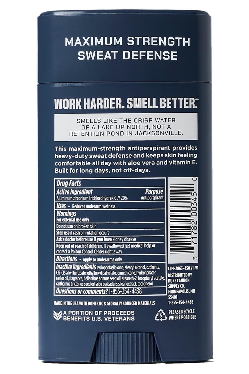 Duke Cannon close-up of stick texture highlighting smooth, non-greasy finish and comfort