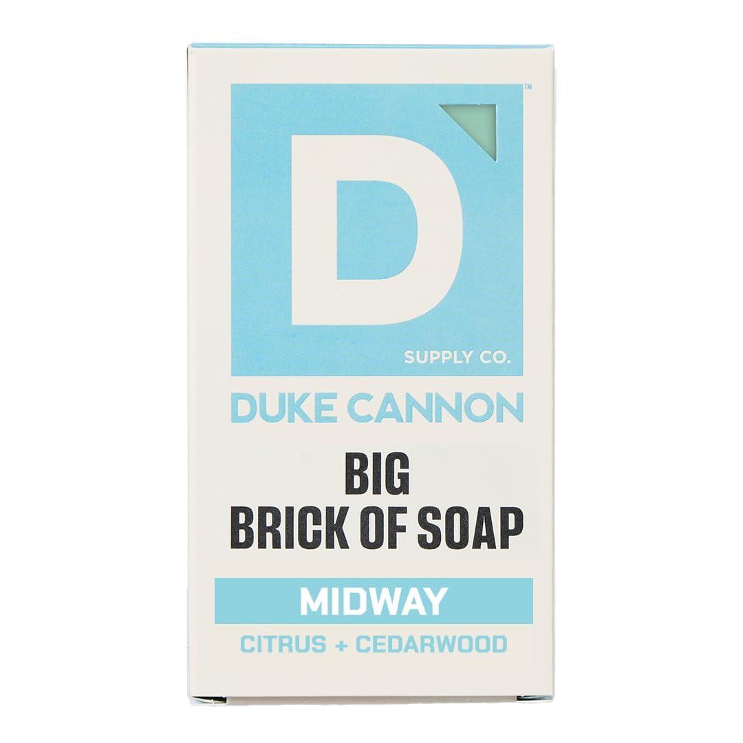 Duke Cannon Midway front packaging showing bold 10 oz bar and masculine scent